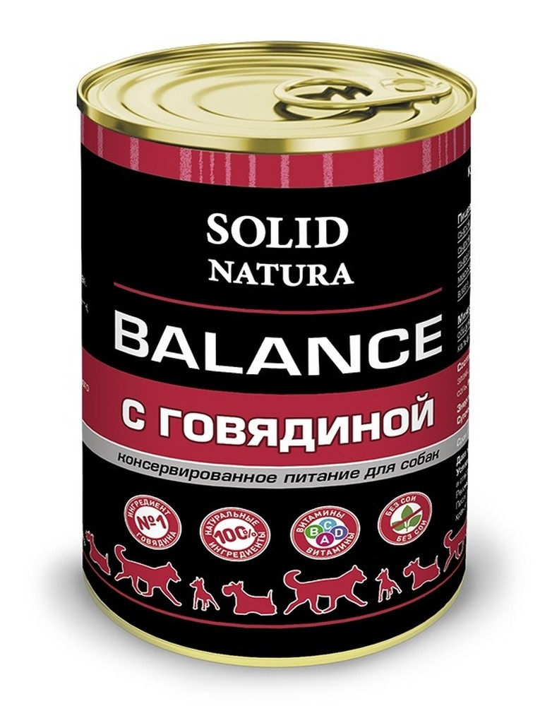 Solid Natura Balance Говядина для собак консерва 340 г 1