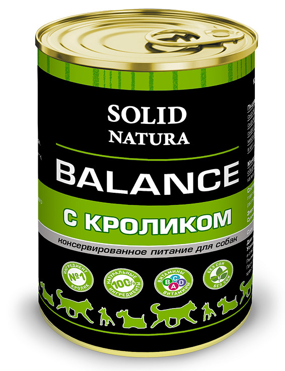 Solid Natura Balance Кролик для собак консерва 340 г