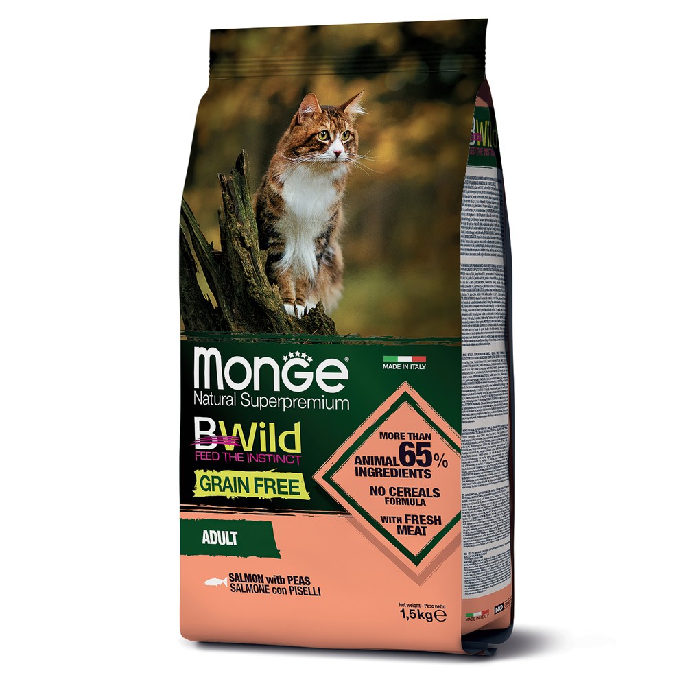 Monge BWild Cat Grain Free Лосось/Горох для кошек 1,5 кг 2