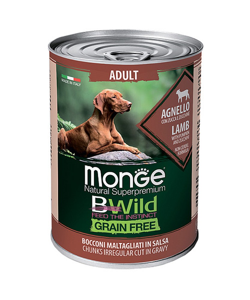 Monge BWild Grain Free All Breeds Ягненок/Тыква/Кабачки консервы для собак 400г 1