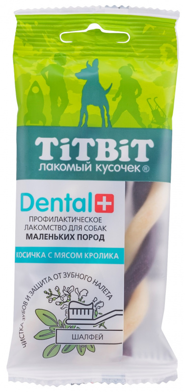 Лакомство Titbit Dental+ косичка с мясом кролика для собак мелких пород 40 г 1