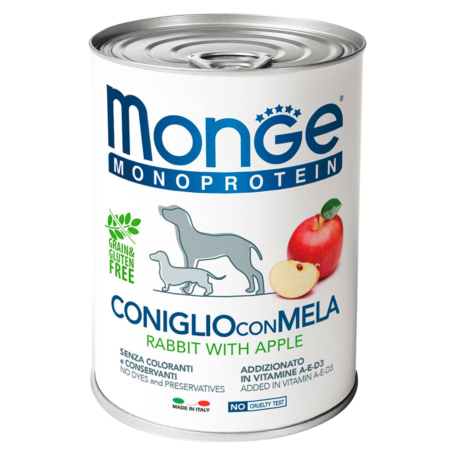 Monge Monoprotein Fruit Кролик/яблоко консервы для собак 2