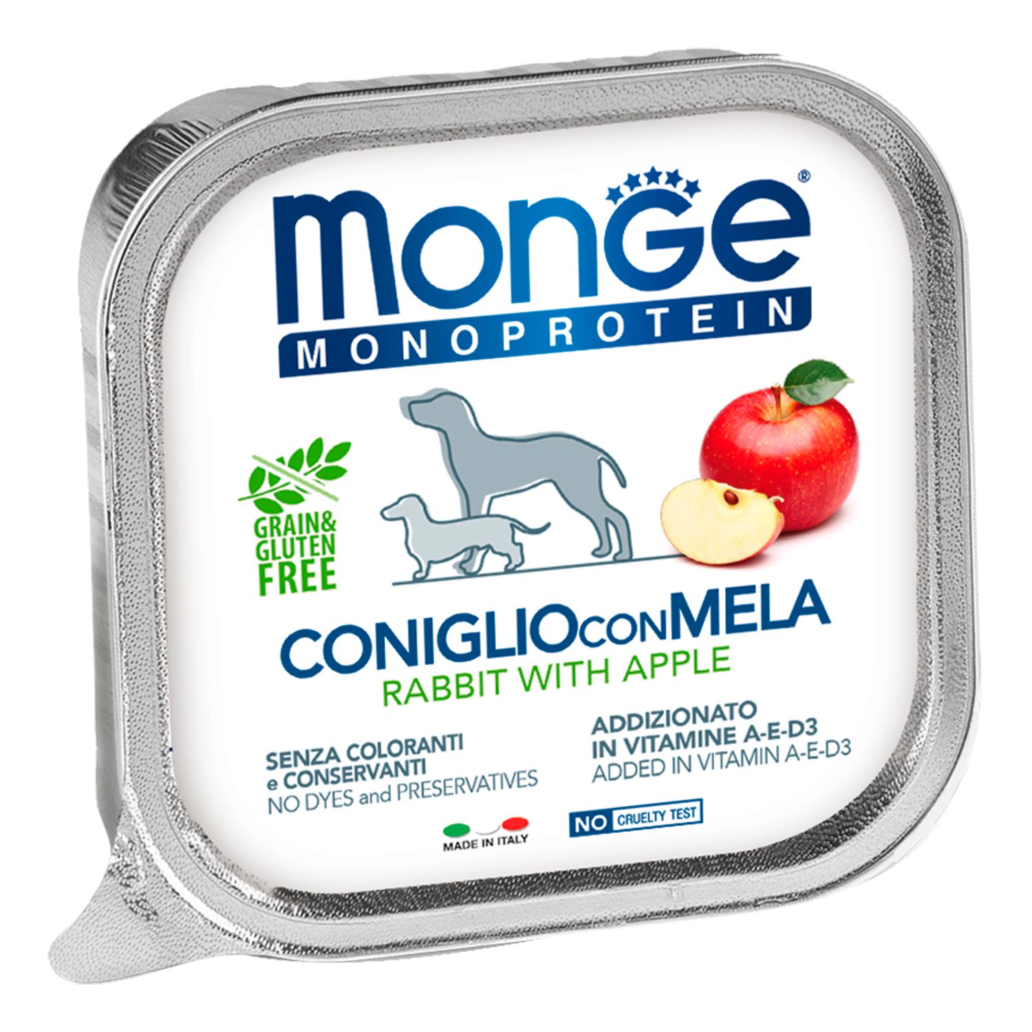 Monge Monoprotein Fruit Кролик/яблоко консервы для собак 1