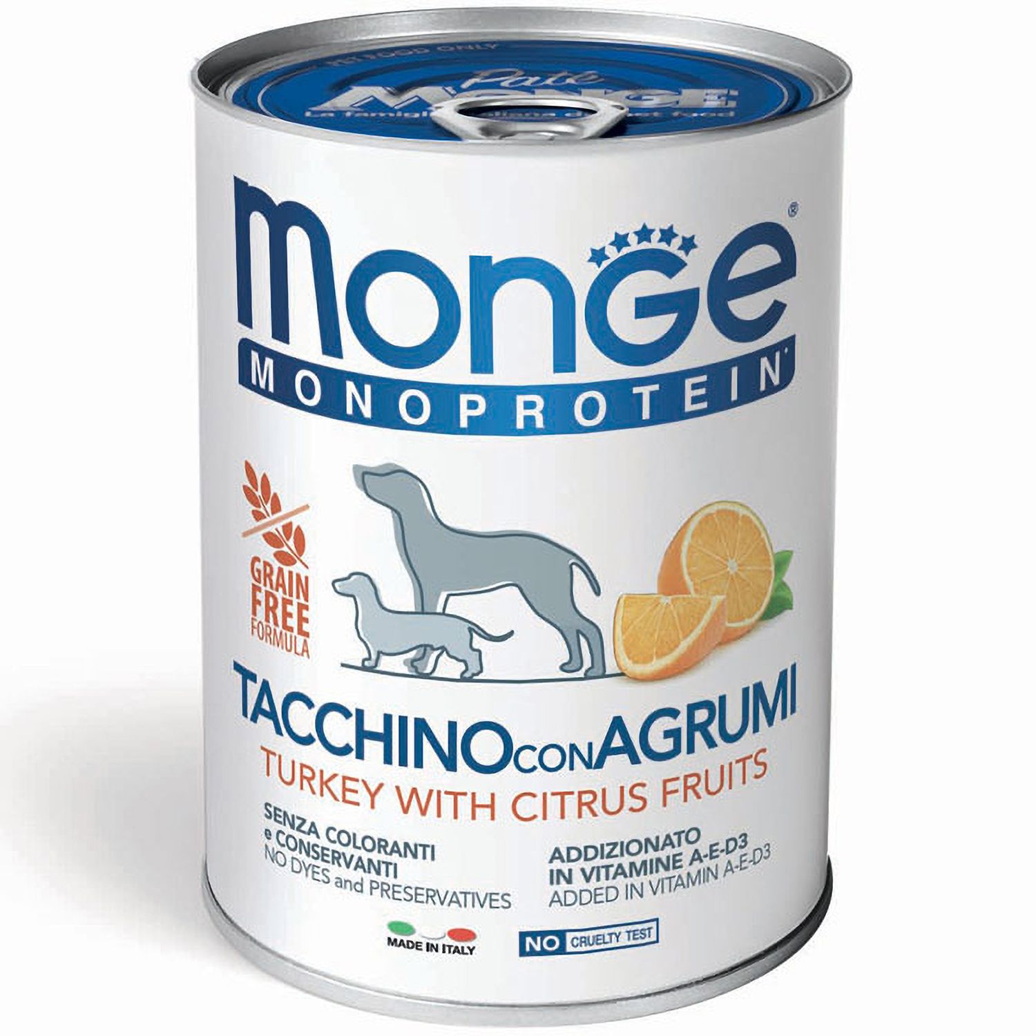 Monge Monoprotein Fruit Индейка/цитрусовые консервы для собак 2