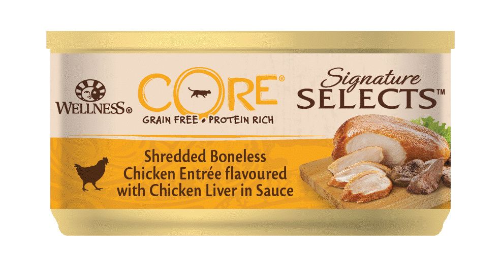 Wellness Core Курица/Куриная печень в виде фарша в соусе консервы для кошек 79 г 1