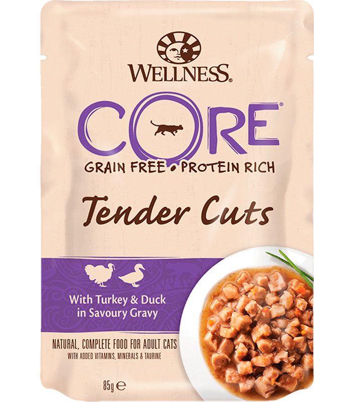 Wellness Core Индейка/Утка в виде нарезки в соусе пауч для кошек 85 г 1