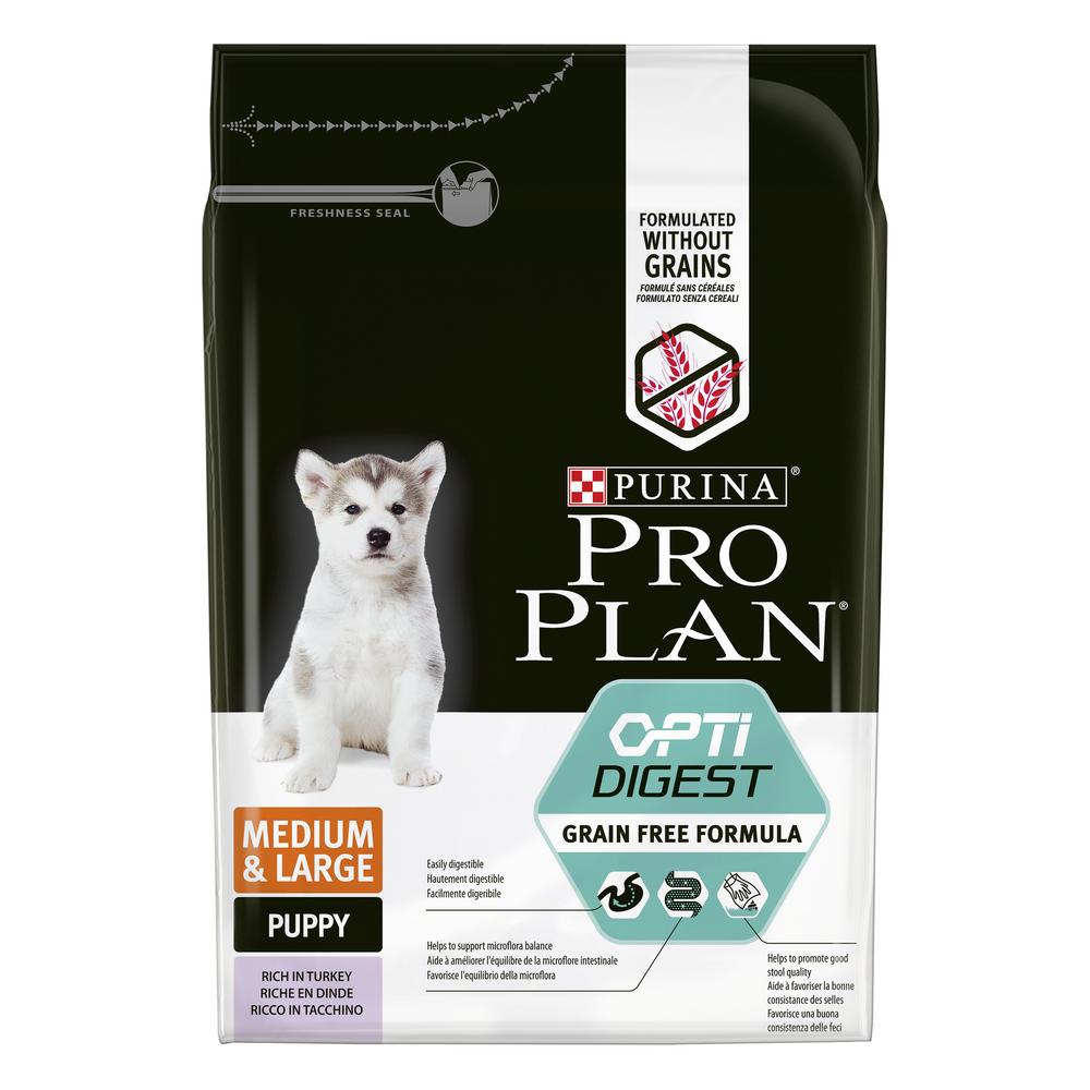 Pro Plan Optidigest Grain Free Medium Puppy Индейка для щенков 2,5 кг 1