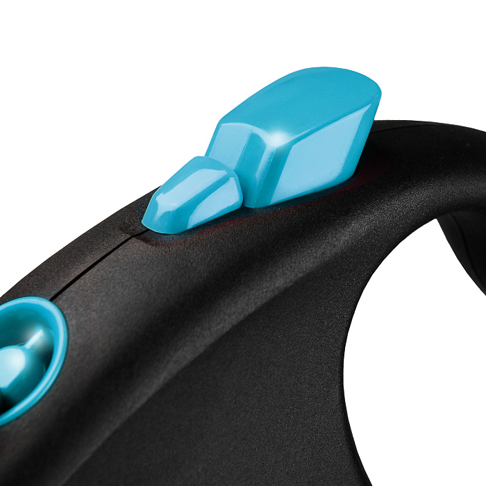 Рулетка FLEXI Black Design лента черный/синий для собак 3