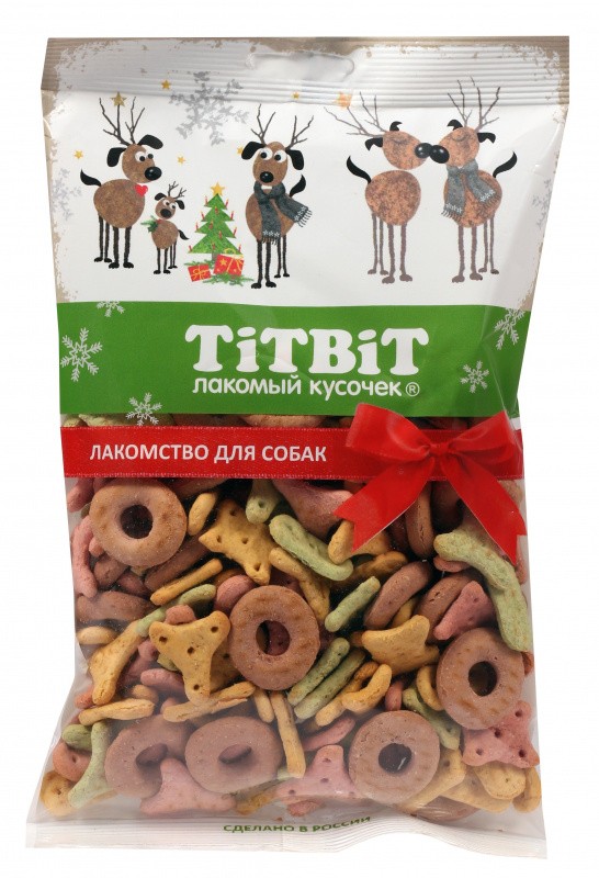 Лакомство TitBit Вкусный праздник печенье НГ для собак 130 г 1