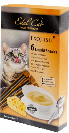 Крем-суп Edel Cat Сыр/таурин для кошек 15 г уп 6 шт (цена за 1 шт) 1