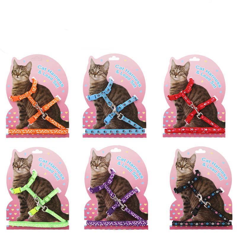 Поводок и шлейка для кошек на подкладке, ширина 12 мм, 