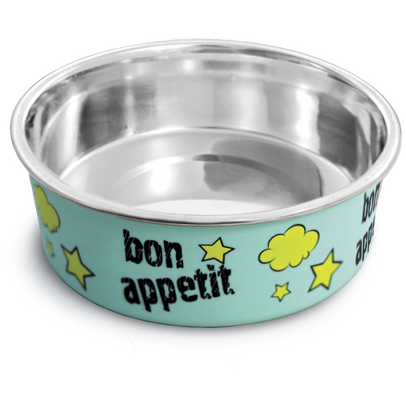 Миска металлическая на резинке "Bon Appetit" для животных