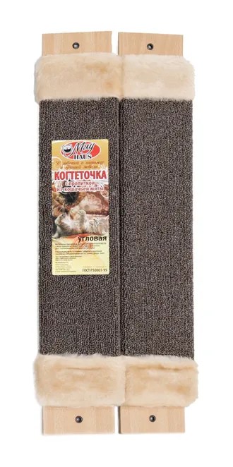 Когтеточка МяуХаус ковровая с пропиткой угловая для кошек 20*1,5*60 см