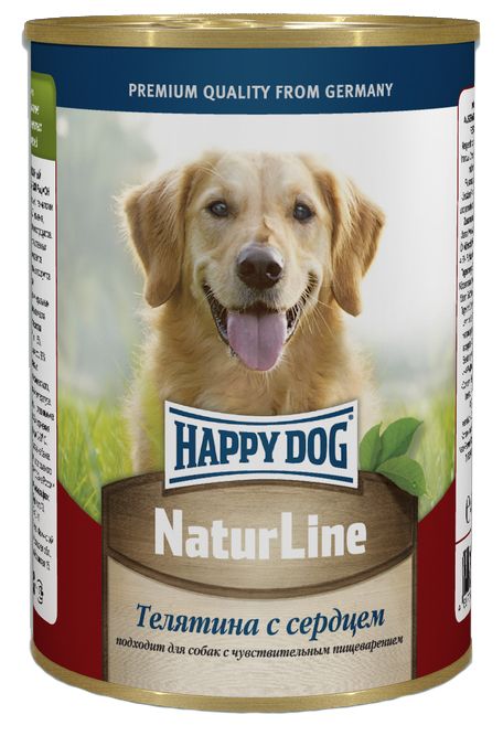 Happy Dog Nature Line Телятина/Сердце конс для собак 410 г 1