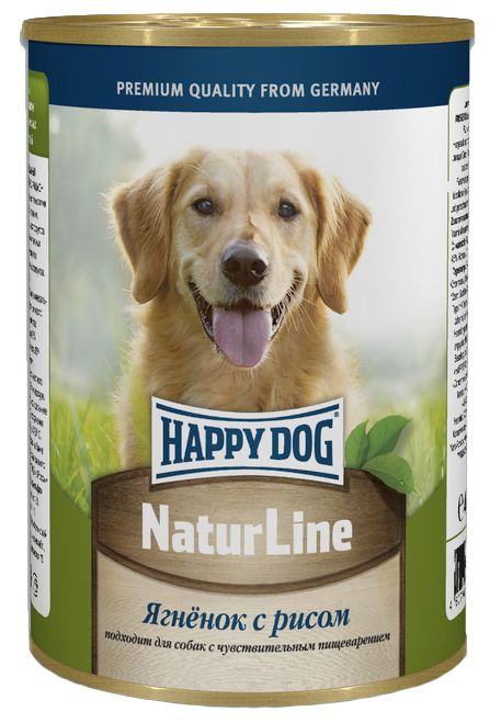 Happy Dog Natur Line  Ягненок/рис конс для собак 410 г 1