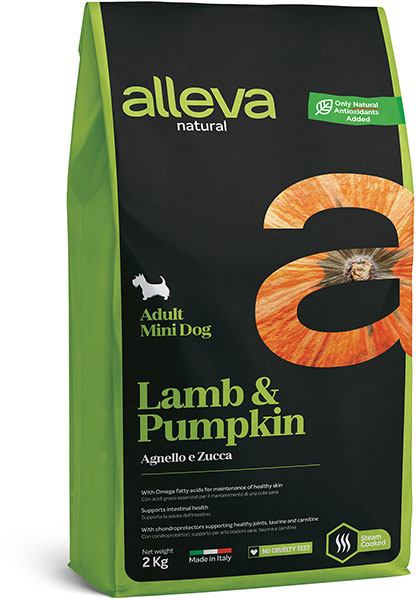 Alleva Natural Mini Adult Ягненок/Тыква (низ/зерн) для собак 2 кг