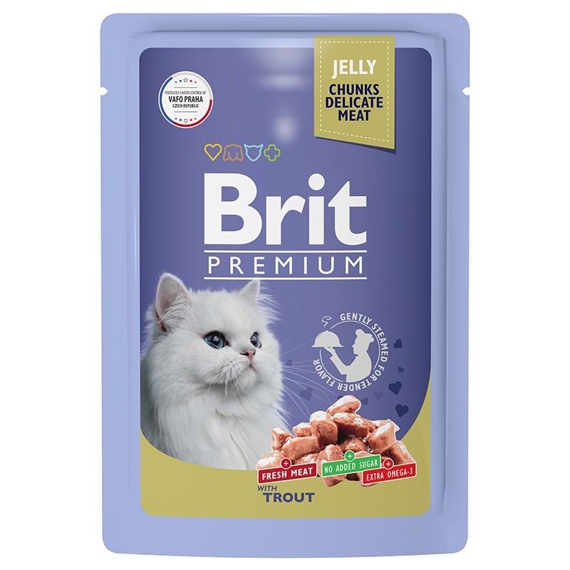 Brit Premium Adult Форель пауч для кошек 85 г
