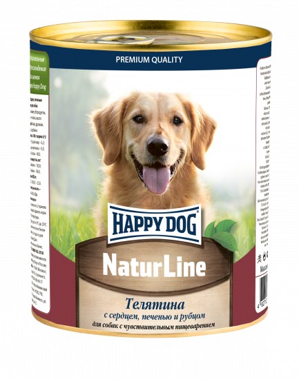 Happy Dog Nature Line Телятина/Сердце/Печень конс для собак 970 г 1