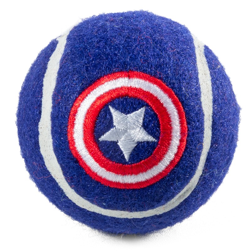 Игрушка Marvel Мяч теннисный Капитан Америка  для собак 7 см 1