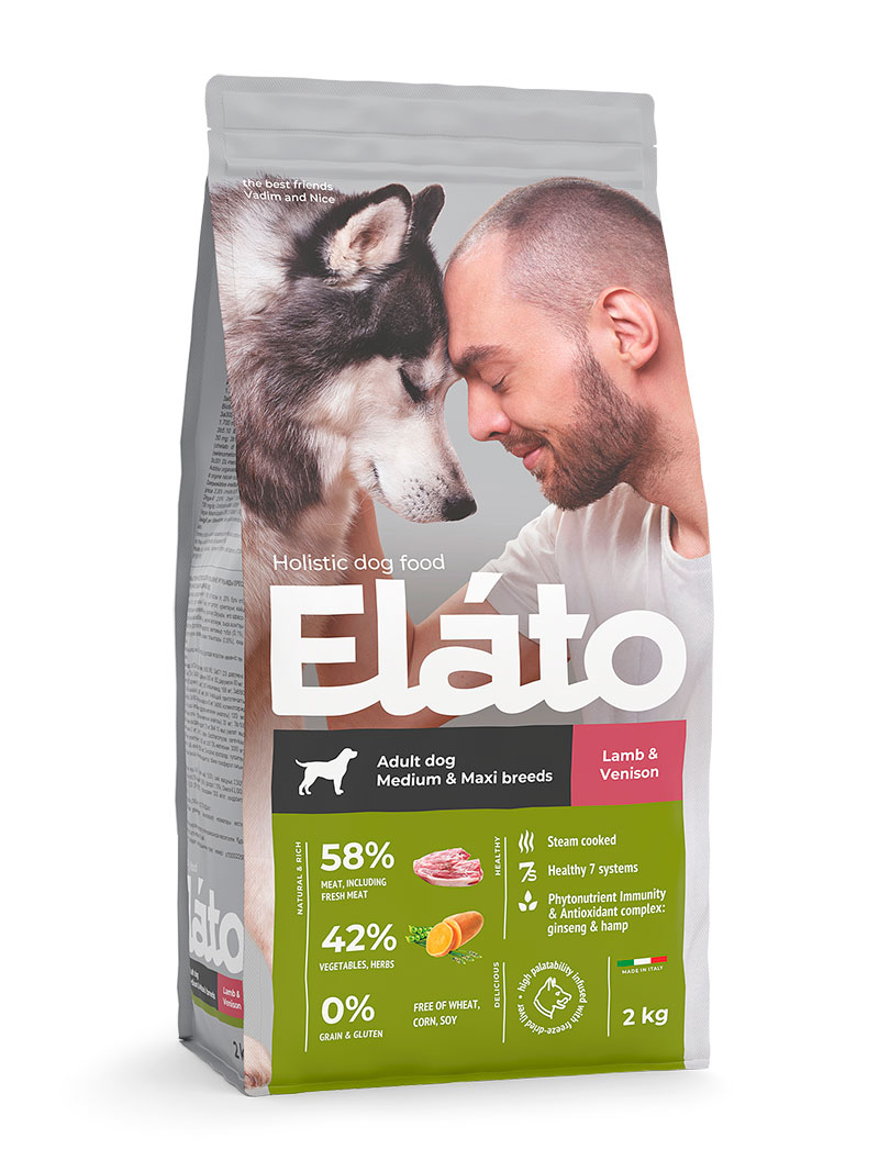 Elato Holistic Adult Dog Medium & Maxi Ягненок/Оленина для собак 1