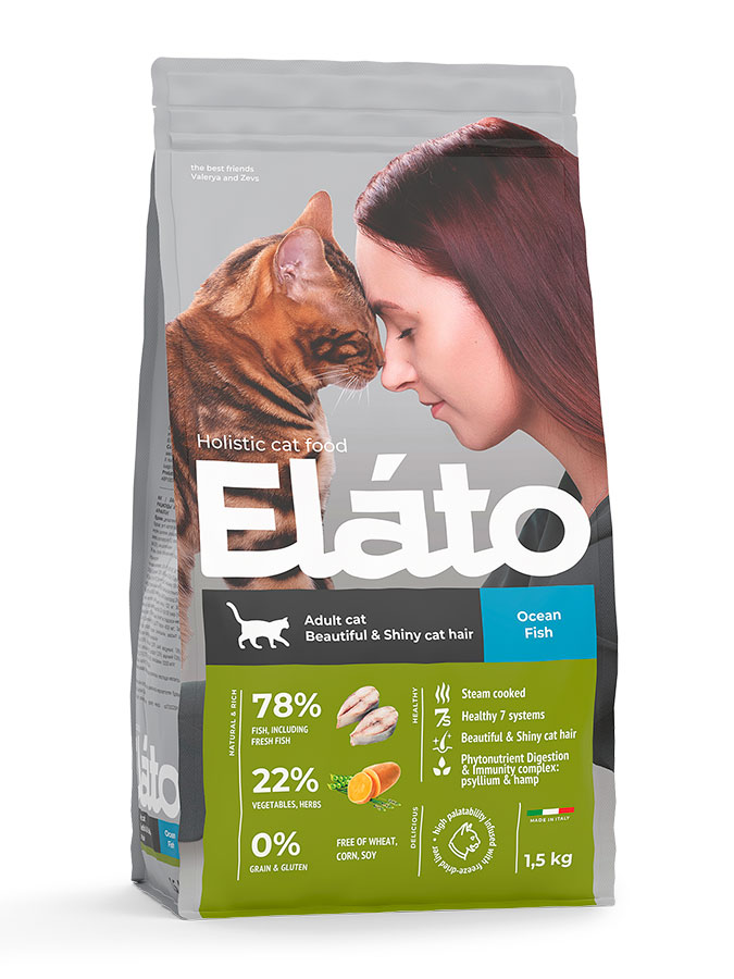 Elato Holistic Adult Beautiful & Shiny Cat Hair Рыба для кошек