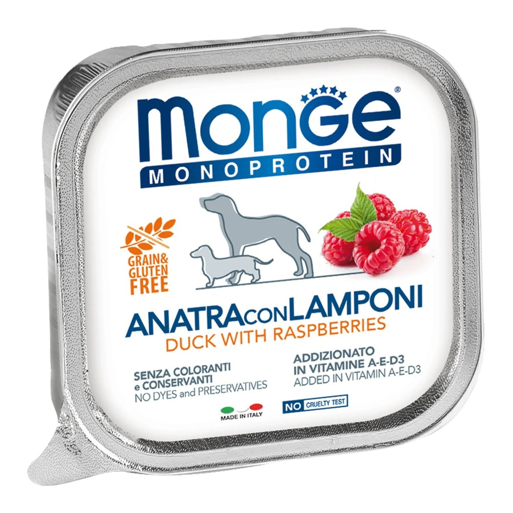 Monge Monoprotein Fruit Утка/Малина консервы для собак 150 г 1