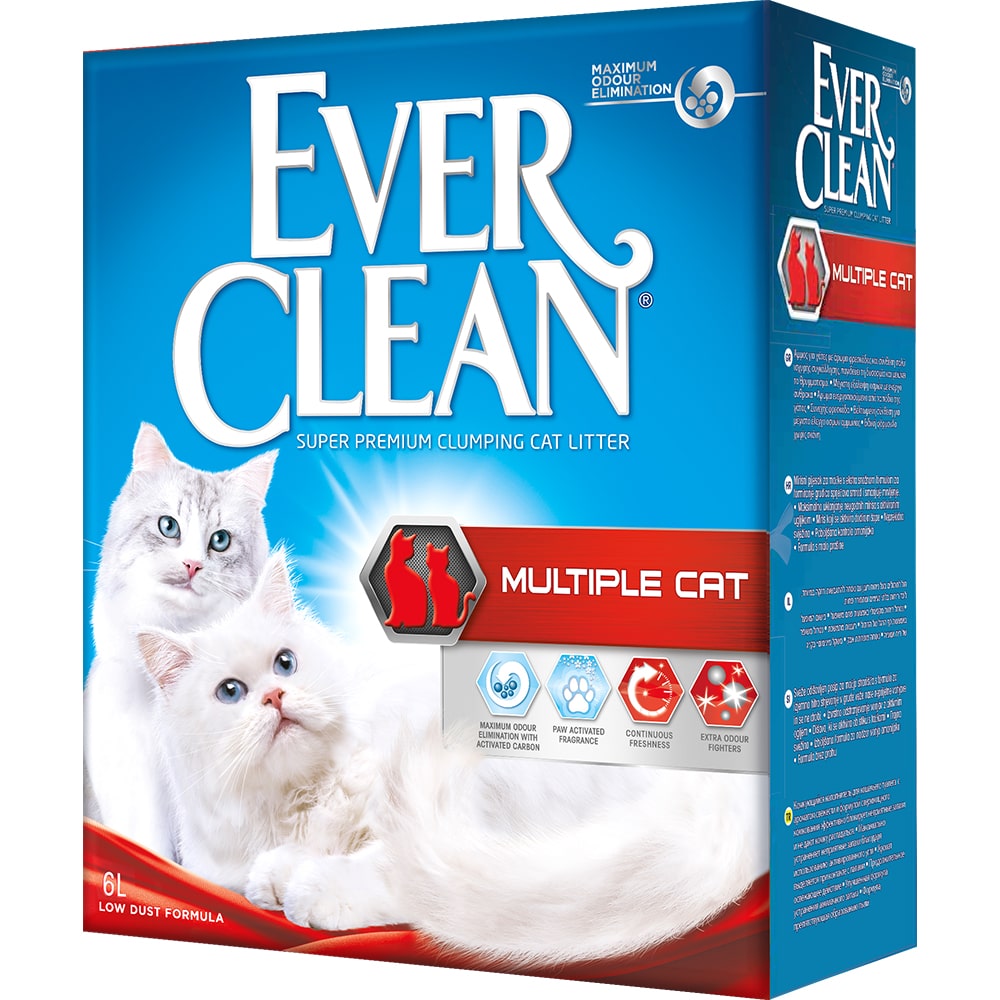 Наполнитель EVER CLEAN Multiple Cat комкующийся для нескольких кошек 6 л (5,8 кг) 1