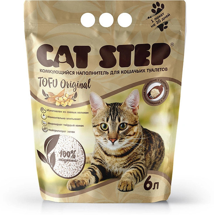 Наполнитель комкующийся Cat Step Tofu Original для кошек 1