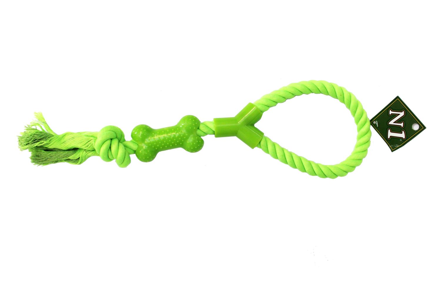 Игрушка N1 Грейфер с петлей и узлами зеленый для собак 40 см