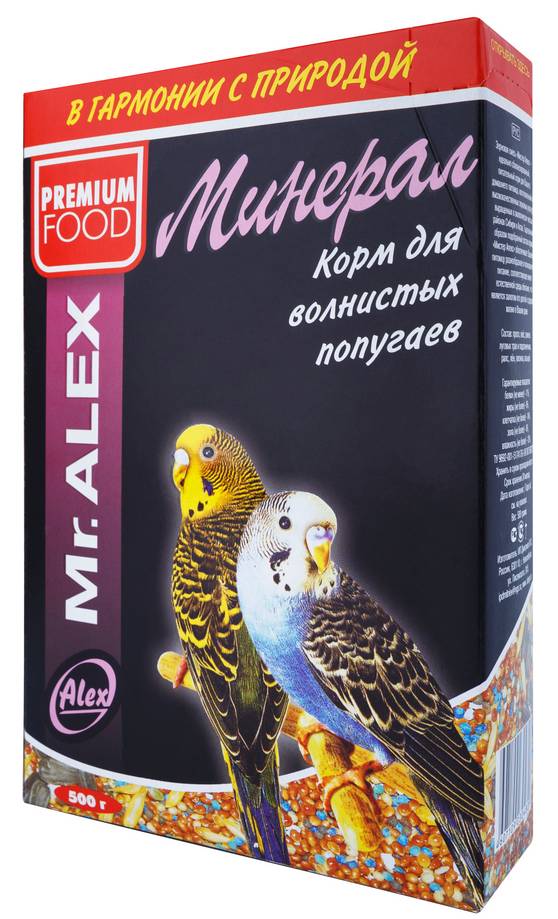Mr.Alex Минерал корм для волнистых попугаев 500 г 1