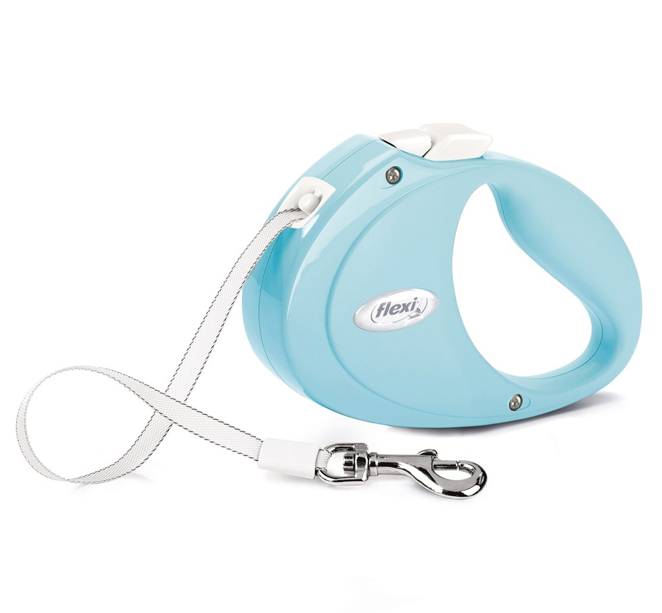 Поводок-Рулетка Flexi Puppy светло-голубая для щенков (до 12 кг) лента 2 м 1
