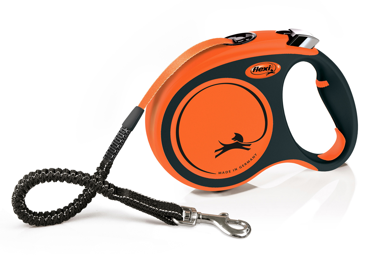 Поводок-Рулетка Flexi Xtreme Оранжевая лента 5 м для собак 1