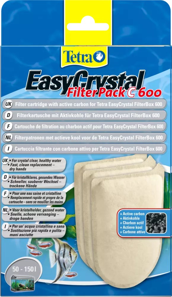 Картридж для фильтра Tetra EasyCrystal 600 с углем (3 шт) 1
