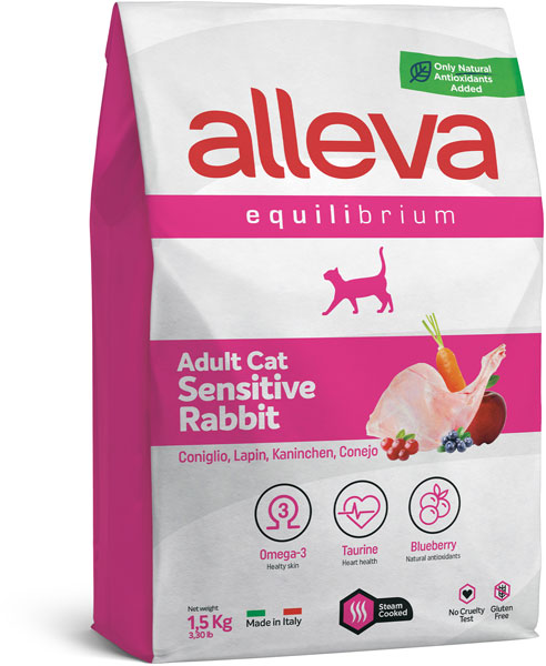 Alleva Equilibrium Sensitive Adult Кролик для кошек 1