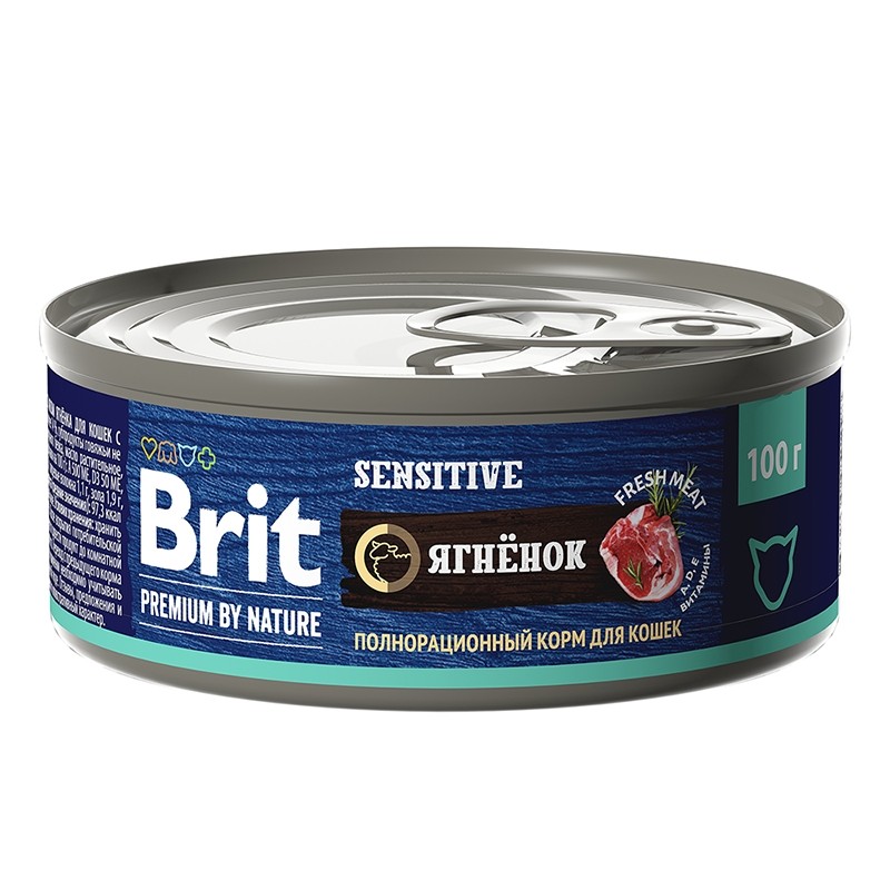 Brit Premium by Nature Sensitive Ягнёнок консервы для кошек 100 г
