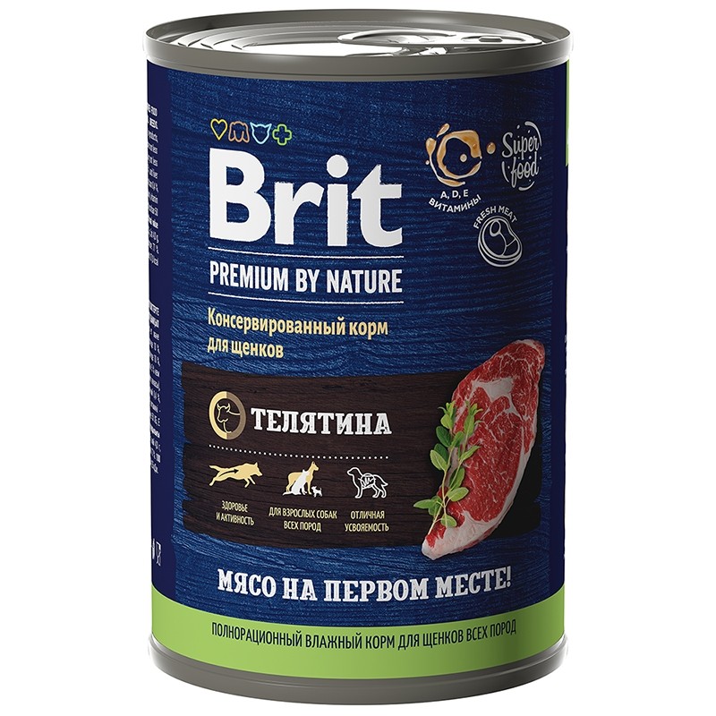 Brit Premium by Nature Puppy&Junior Телятина консервы для щенков 410 г