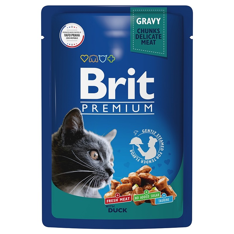 Brit Premium Утка в соусе пауч для кошек 85 г