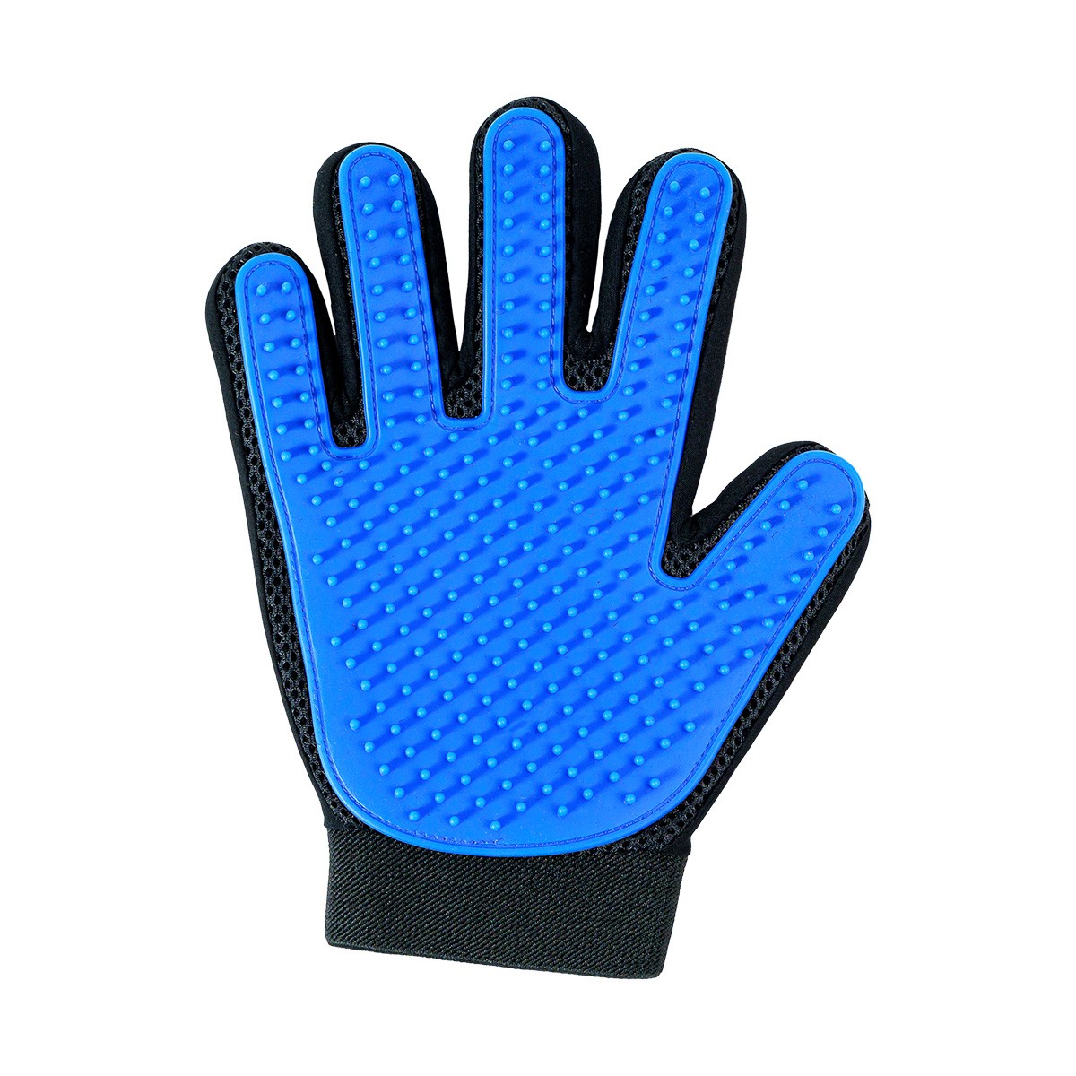 Перчатка ZooOne силикон для вычесывания шерсти синяя для животных 23х17см 1