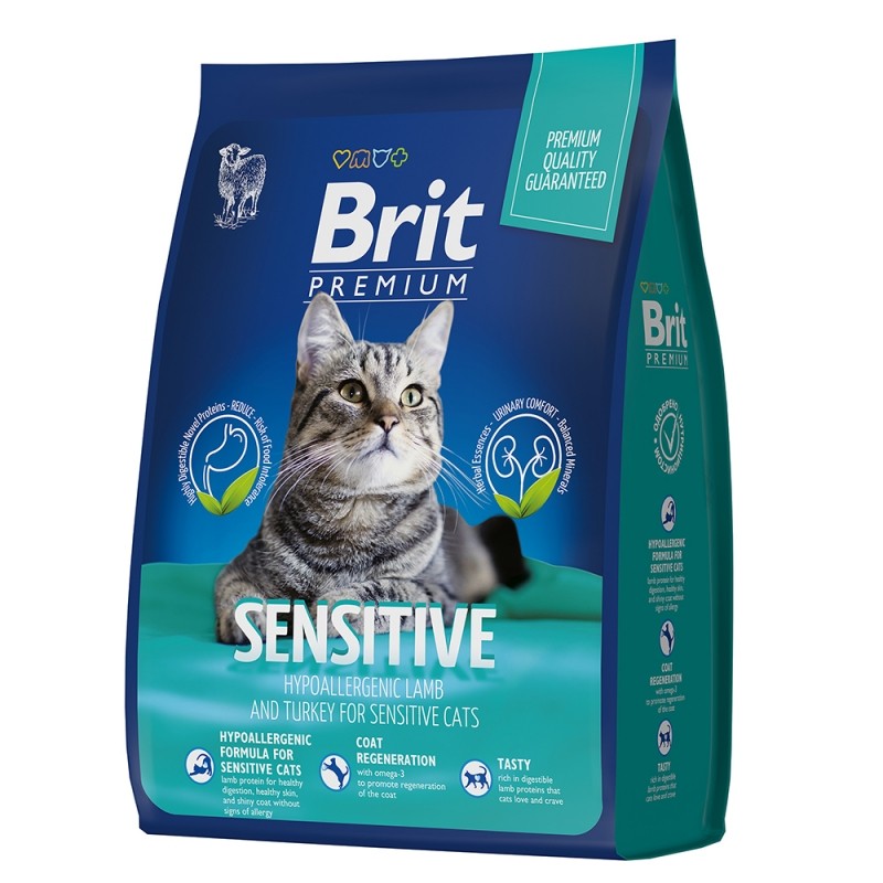 Brit Premium Cat Sensitive гипоалл. Ягненок для кошек с чувствительным пищеварением 1