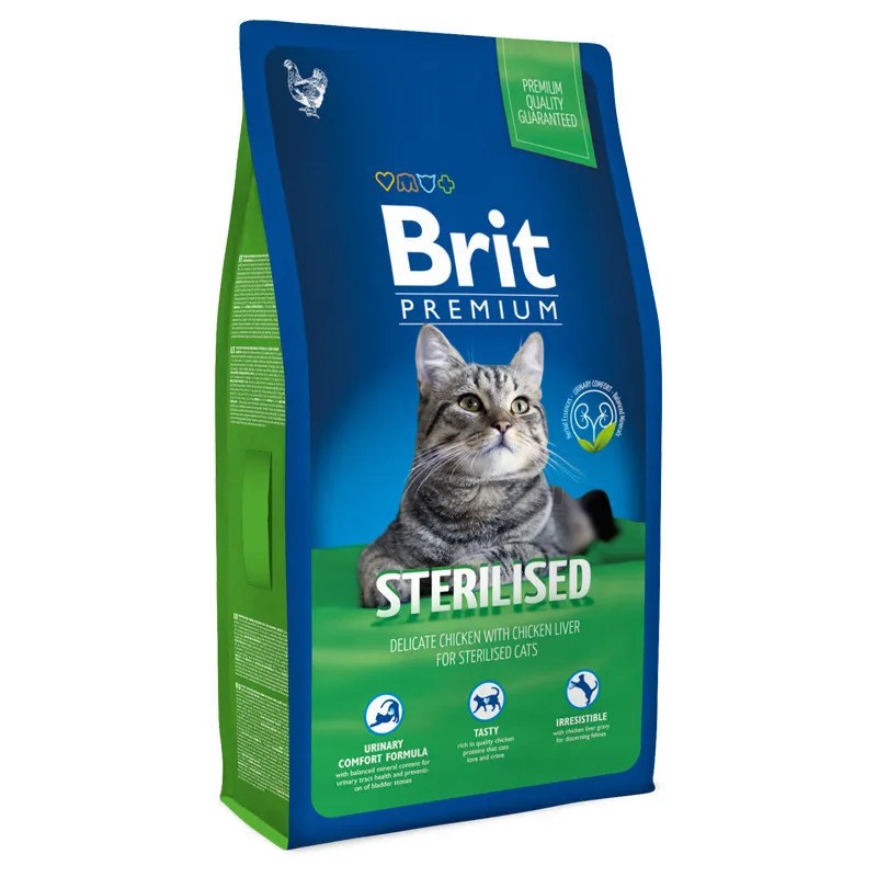 Brit Premium Cat Sterilised Курица и куриная печень для стерилизованных кошек 1