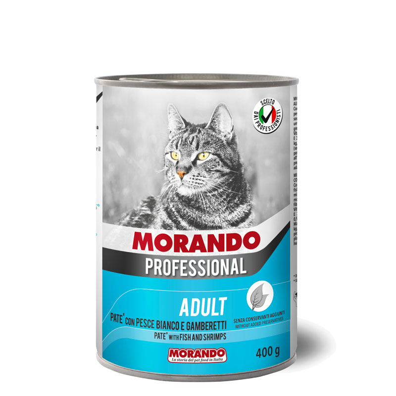 Morando Professional Белая рыба/Креветки паштет консерва для кошек 400 г