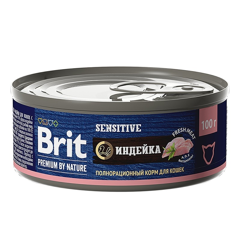 Brit Premium by Nature Sensitive Индейка конс для кошек 100 г