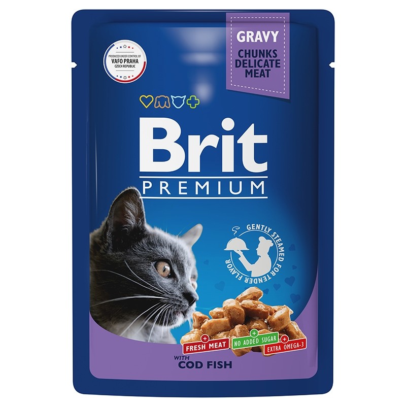 Brit Premium Треска в соусе пауч для кошек 85 г