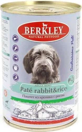 Berkley Кролик/Рис №4 паштет конс для собак 400 г 1