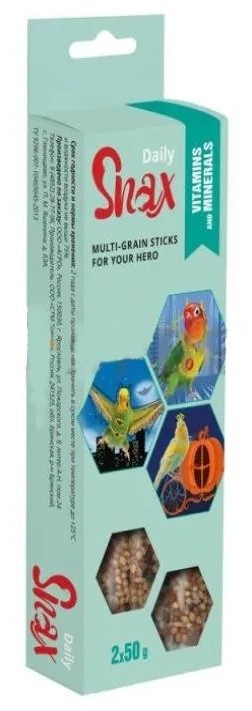 Snax Daily Палочки с витаминами и минералами для птиц 2 шт 100 г