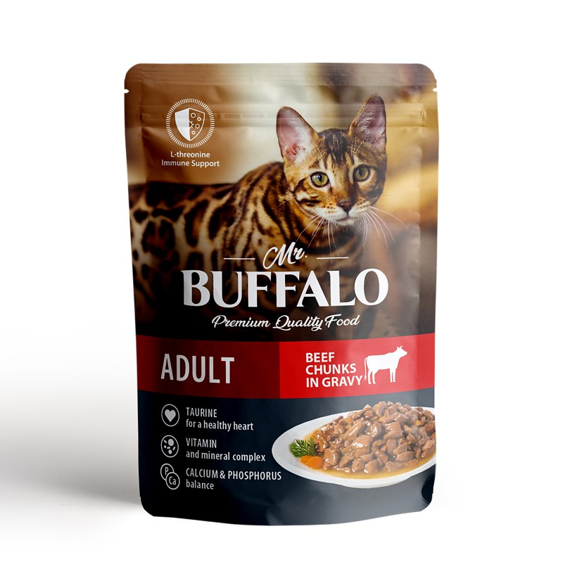 Mr.Buffalo Adult Говядина соус пауч для кошек 85 г