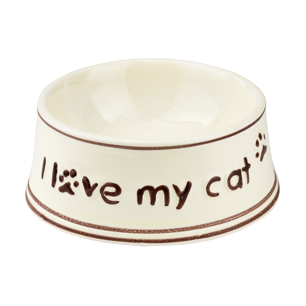 Миска N1 I love my cat керамическая для кошек 190 мл 2