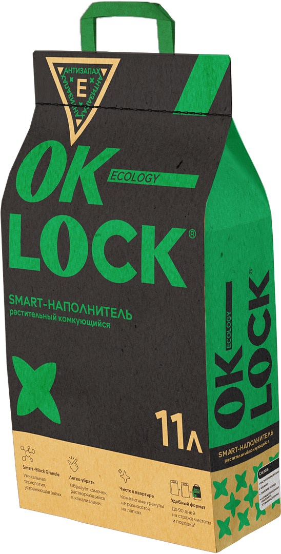 Наполнитель растительный Ok-Lock комкующийся для кошек