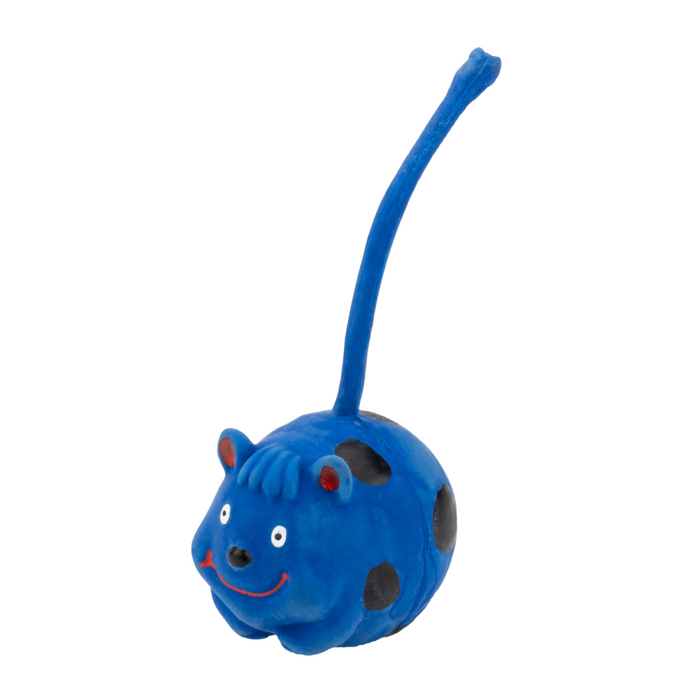 Игрушка Грызлик Ам Кот синий хвостатый латекс для собак 21 см 3