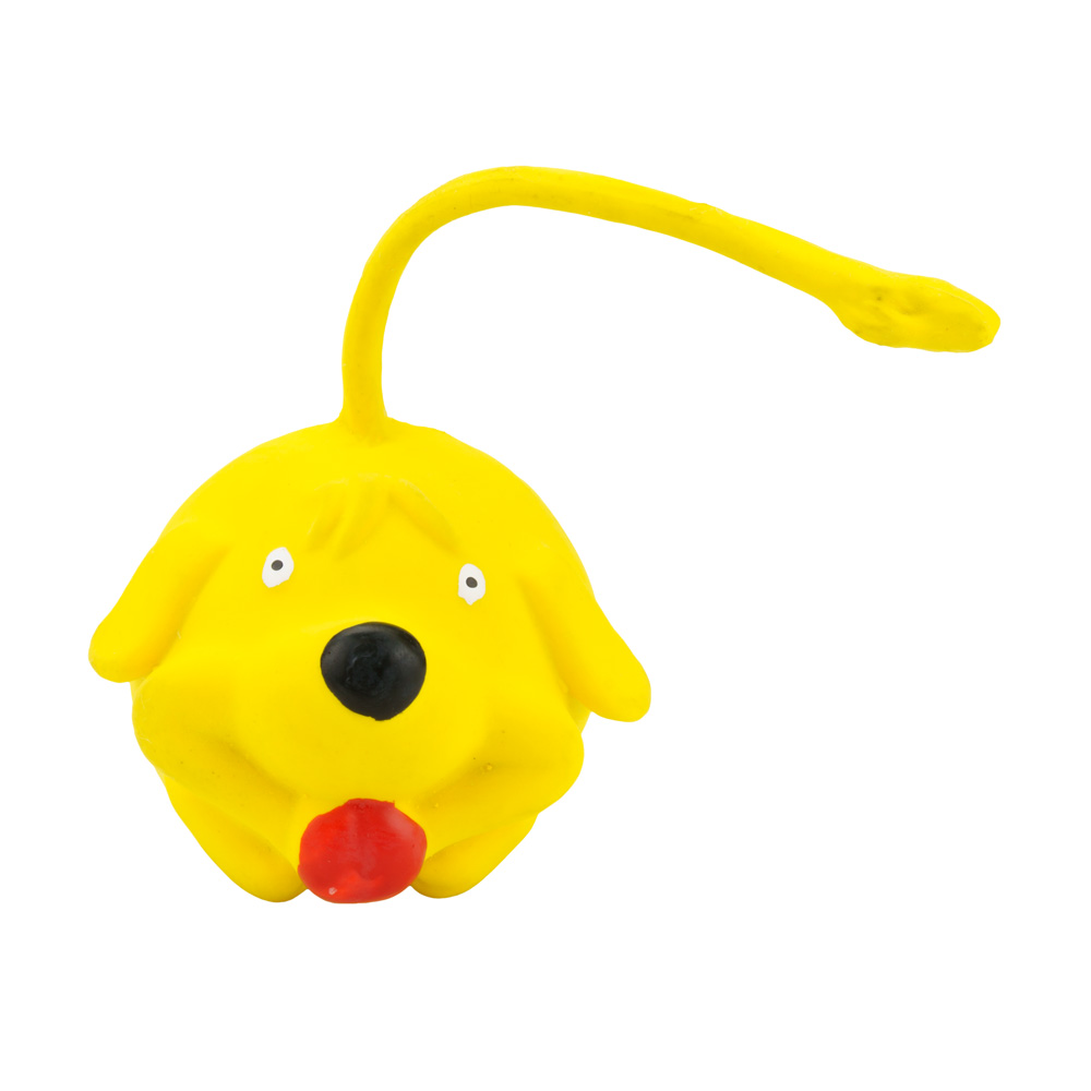 Игрушка Грызлик Ам Собака желтая хвостатая латекс для собак 21 см 2